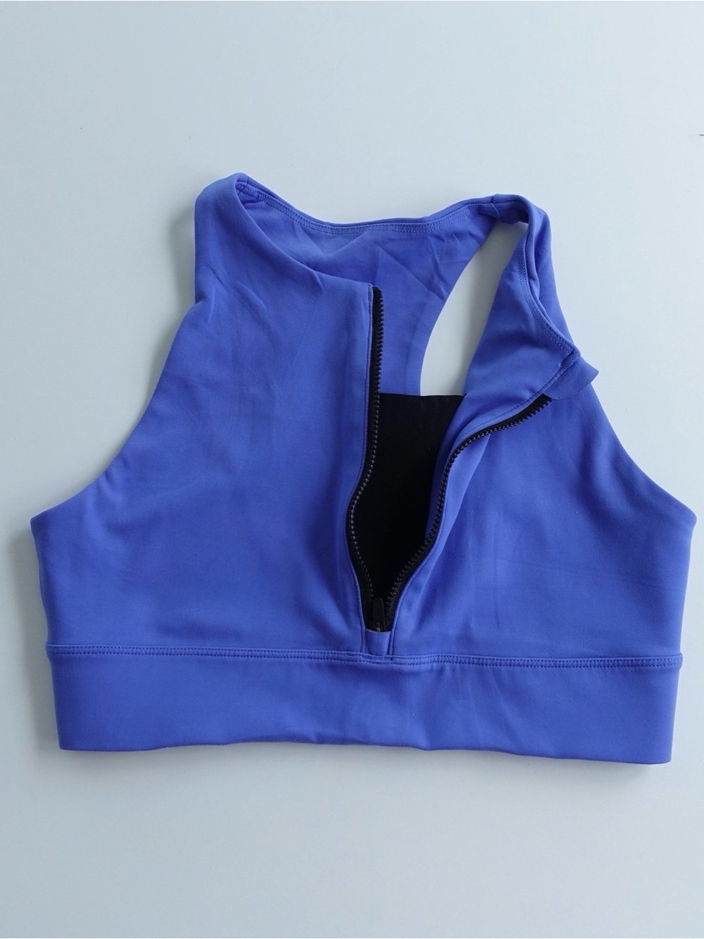 Peloton Precise & Charged High Neck Zip Sports Bra Periwinkle Blue | Small - Picture 4 of 5